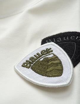 Blauer Sudadera Felpa Girocollo Bianco Brillante