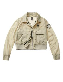 Blauer Cazadora Giubbini Corti Sfoderato Beige Chi