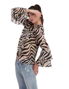 Monari Blouse Tigerdruck Schwarz Pattern