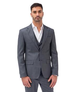 Etiem Traje Slim Fit,Solapa Ancha,2B-Falso Liso Gr