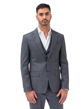 Etiem Traje gris con estampado de cuadros