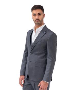 Etiem Traje Slim Fit,Solapa Ancha,2B-Falso Liso Gr