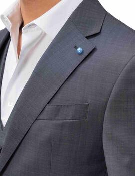 Etiem Traje Slim Fit,Solapa Ancha,2B-Falso Liso Gr
