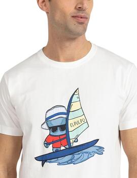 El Pulpo Camiseta Elpulpo Windsurfer Blanco