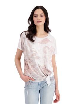 Monari T-Shirt Blume Allover Light Rosé Pattern