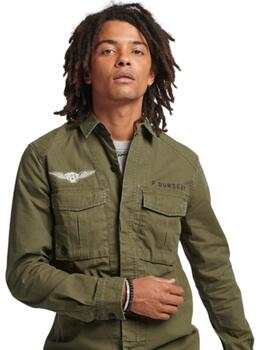 Superdry Vintage Patche Military Shirt Dark Khaki