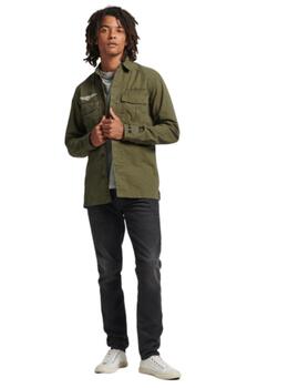 Superdry Vintage Patche Military Shirt Dark Khaki