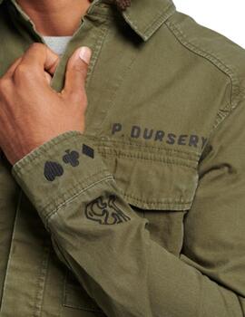 Superdry Vintage Patche Military Shirt Dark Khaki