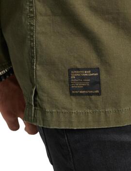 Superdry Vintage Patche Military Shirt Dark Khaki