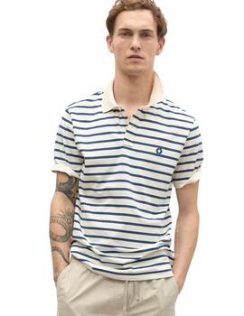 Ecoalf Stripesalf Polo Man Off White/Navy