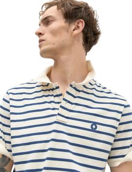 Ecoalf Stripesalf Polo Man Off White/Navy
