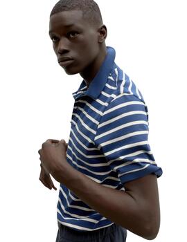 Ecoalf Stripesalf Polo Man Navy / Off White
