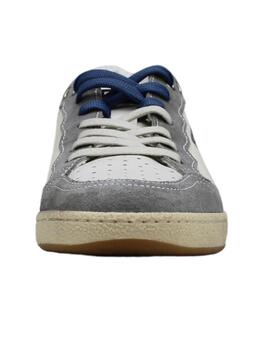 Blauer Calzado Man Cotton/Suede Sneaker White/Avio