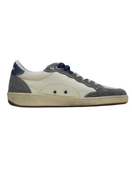 Blauer Calzado Man Cotton/Suede Sneaker White/Avio