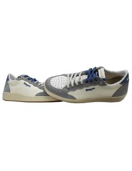 Blauer Calzado Man Cotton/Suede Sneaker White/Avio