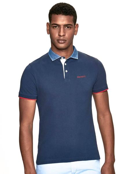 Polo Hackett Cuello Azul Hombre