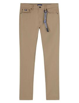 Gas Pantalones Yarn Dyed Dobby Str. Sand Beige