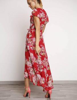 Vestido Alba Conde Fluido Estampado Floral Rojo Para Mujer