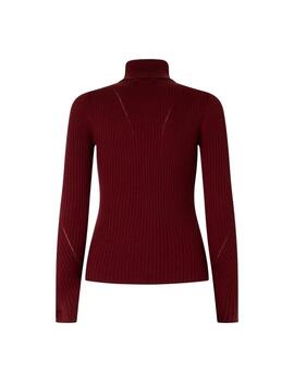 Pepe Jeans Punto Dalia Rolled Collar Burgundy Red