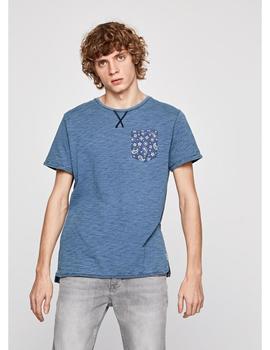 Camiseta Pepe Jeans Con Bolsillo Theros Azul Para Hombre