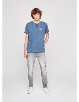 Camiseta Pepe Jeans Con Bolsillo Theros Azul Para Hombre