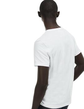 Lacoste Tee-Shirt Ras Du Cou Manches Courtes Blanc