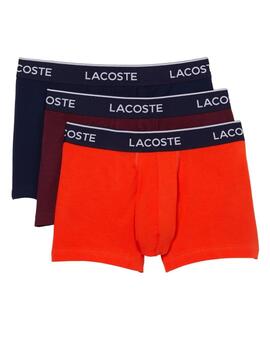 Lacoste Pack De 3 Boxers Courts Marine/Sunrise-Zin