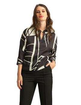 Alba Conde Blusa Crudo/Negro