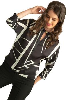Alba Conde Blusa Crudo/Negro