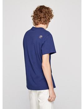 Camiseta Pepe Jeans  Logo Nicholas Azul Para Hombre