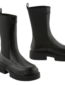 Armani Half Boot Calf Leath Black Black