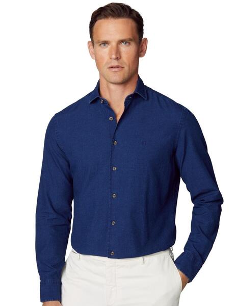Hackett Camisa Mid Blue Denim Indigo Blue