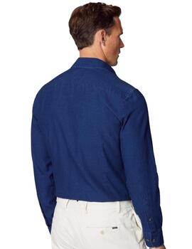 Hackett Camisa Mid Blue Denim Indigo Blue