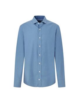 Hackett Camisa Tencel Multi Trim Blue