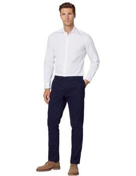 Hackett Camisa Tencel Multi Trim White