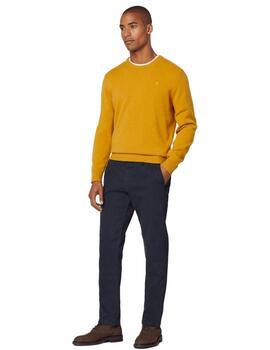 Hackett Punto Lambswool Crew Mustard Brown