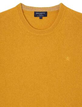 Hackett Punto Lambswool Crew Mustard Brown