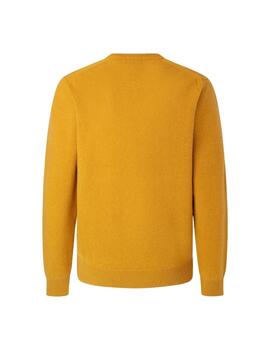 Hackett Punto Lambswool Crew Mustard Brown