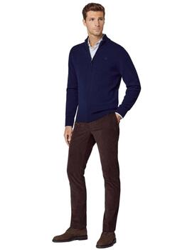 Hackett Punto Lambswool Fzip Navy