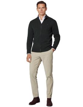 Hackett Punto Lambswool Fzip Dark Green