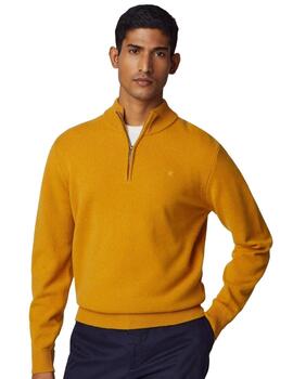 Hackett Punto Lambswool Hzip Mustard Brown