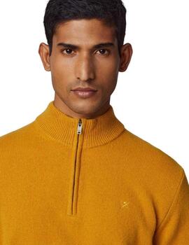 Hackett Punto Lambswool Hzip Mustard Brown
