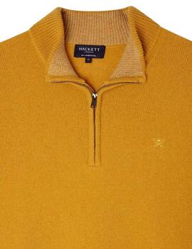 Hackett Punto Lambswool Hzip Mustard Brown