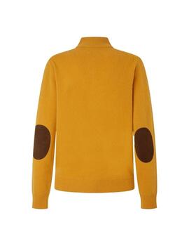 Hackett Punto Lambswool Hzip Mustard Brown