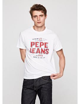 Camiseta Pepe Jeans Logo Nicholas Blanca Para Hombre