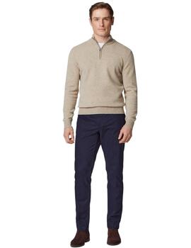 Hackett Punto Lambswool Hzip Tan Brown