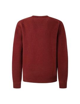 Hackett Punto Lambswool V Neck Brick Red
