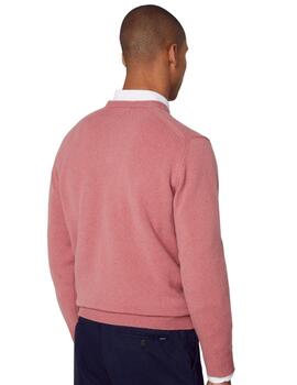 Hackett Punto Lambswool V Neck Rose Pink