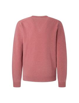 Hackett Punto Lambswool V Neck Rose Pink