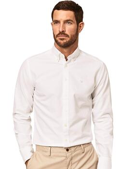 Hackett Camisa Washed Oxford White